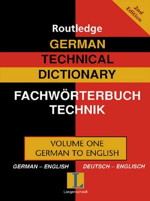 cover image of German Technical Dictionary (Volume 1)